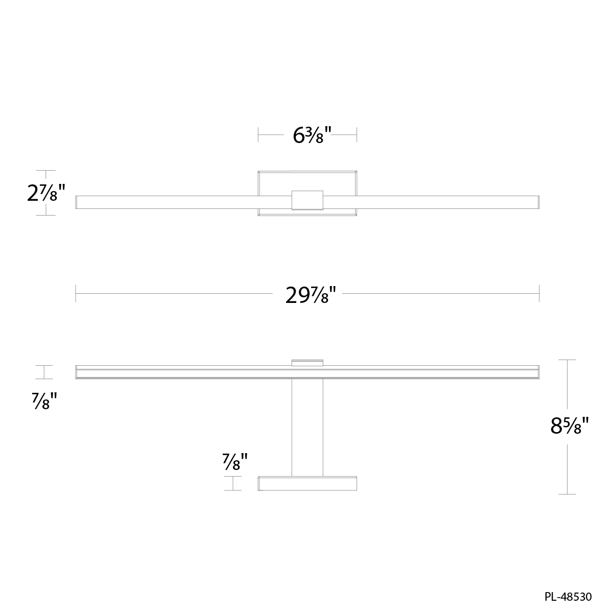 Inlet Picture Light 30in dimensions