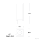 Ledge Post Mount - Line Drawing