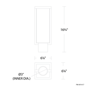 Ledge Post Mount - Line Drawing