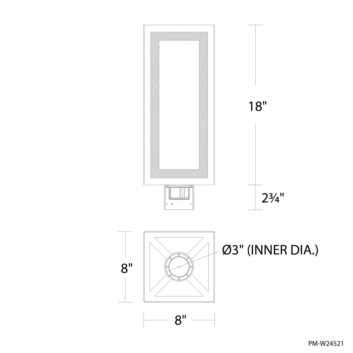 Cambridge Post Mount Line Drawing