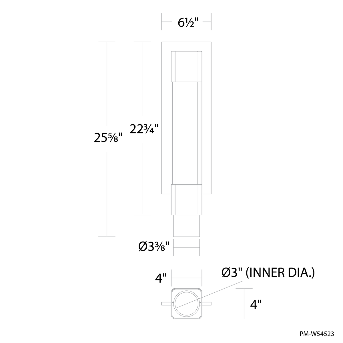 Mist Post Mount line drawing