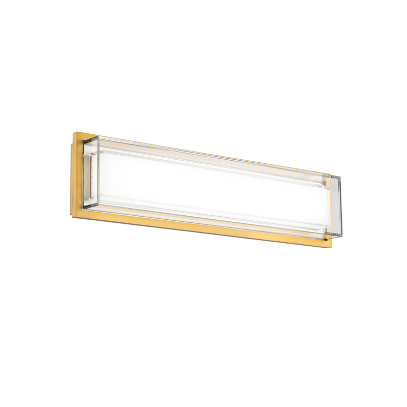 Ice Bar Bath Sconce 20in Aged Brass