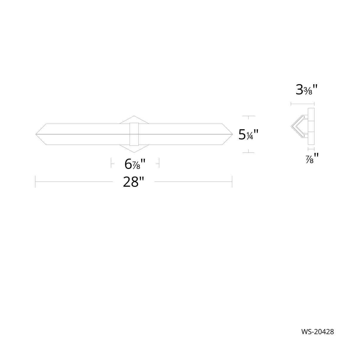 Javelin Bath Sconce 28in dimensions