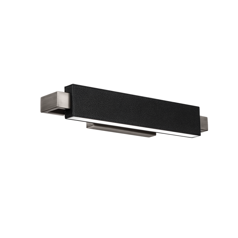 Kinsman Vanity/Wall Light - Pebbled Black/Brushed Nickel