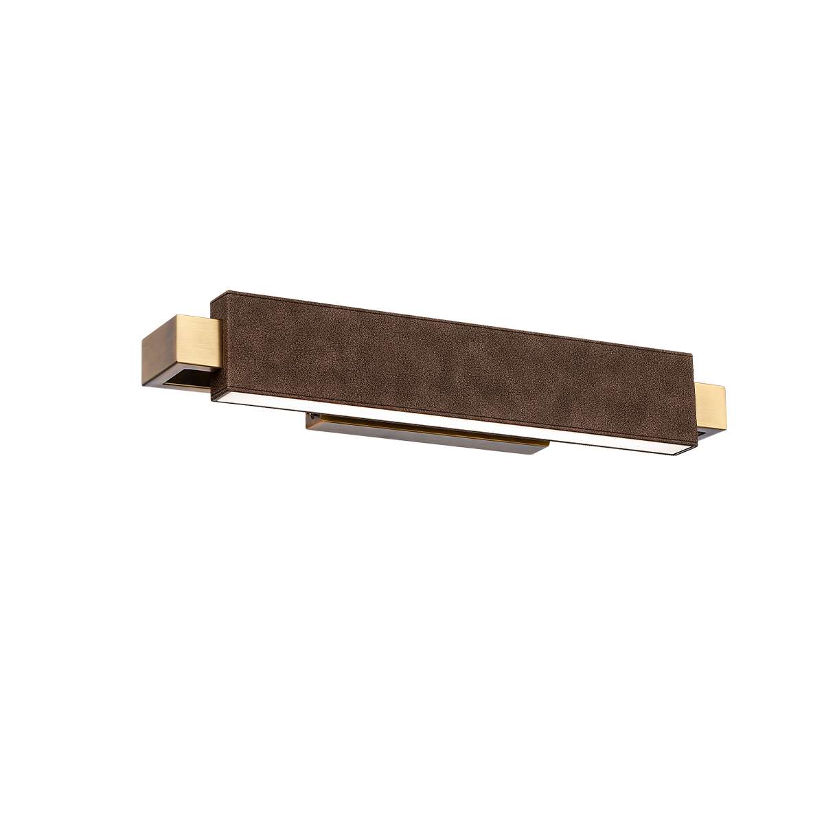 Kinsman Vanity/Wall Light - Brown Leather/Aged Brass