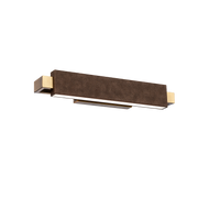 Kinsman Vanity/Wall Light - Brown Leather/Aged Brass