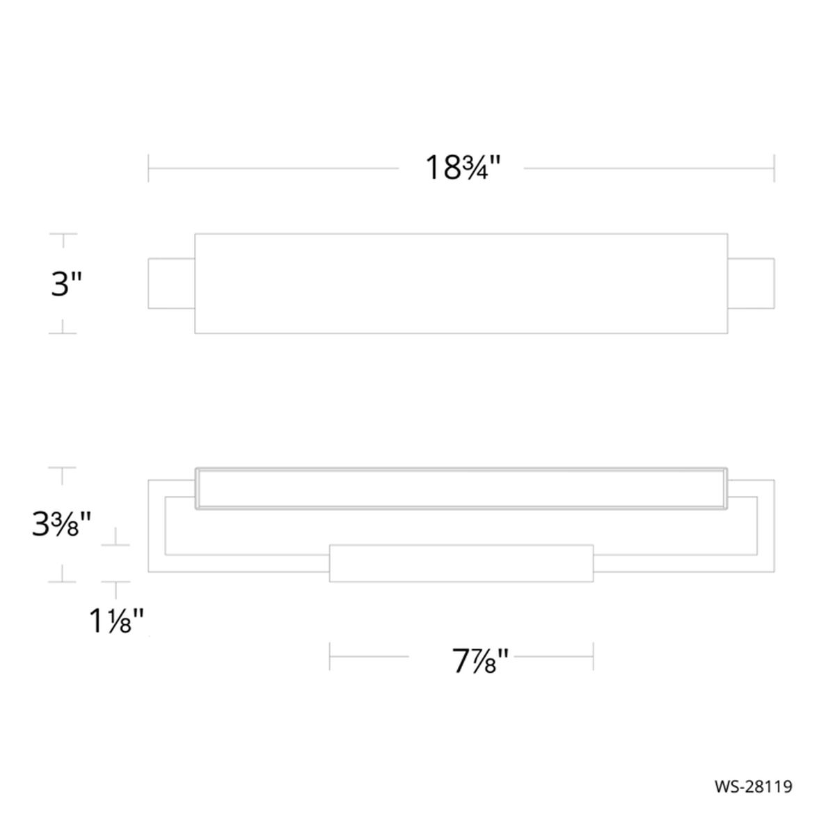Kinsman Vanity/Wall Light 19IN - Line Drawing
