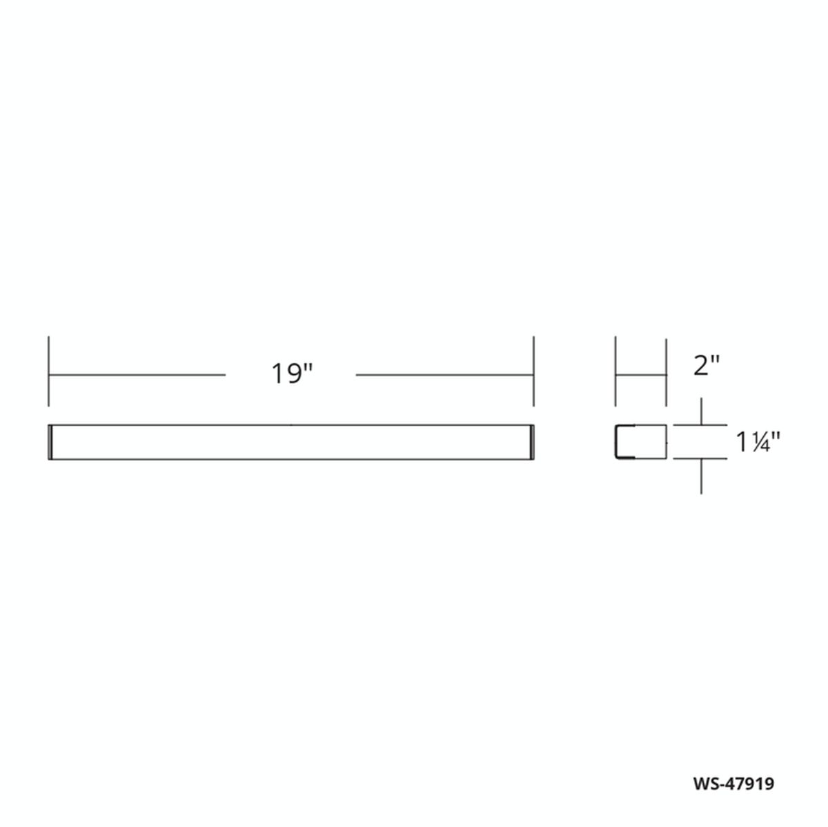 Lightstick Vanity/Sconce 19IN - Line Drawing