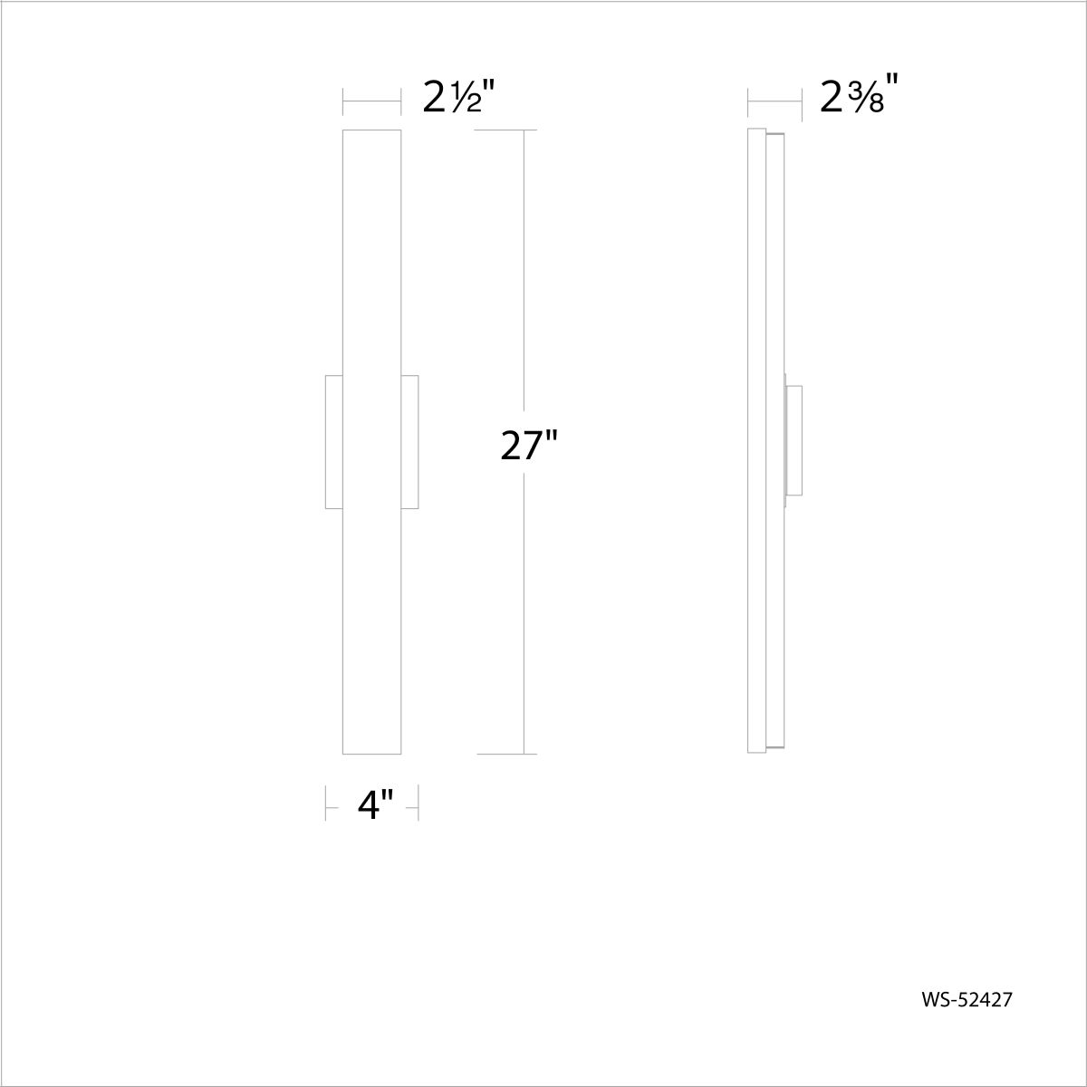 Lanza Bath Sconce/Vanity 27IN - Line Drawing