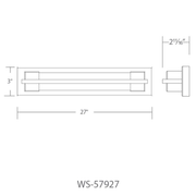 Ice Vanity Sconce 27in dimensions