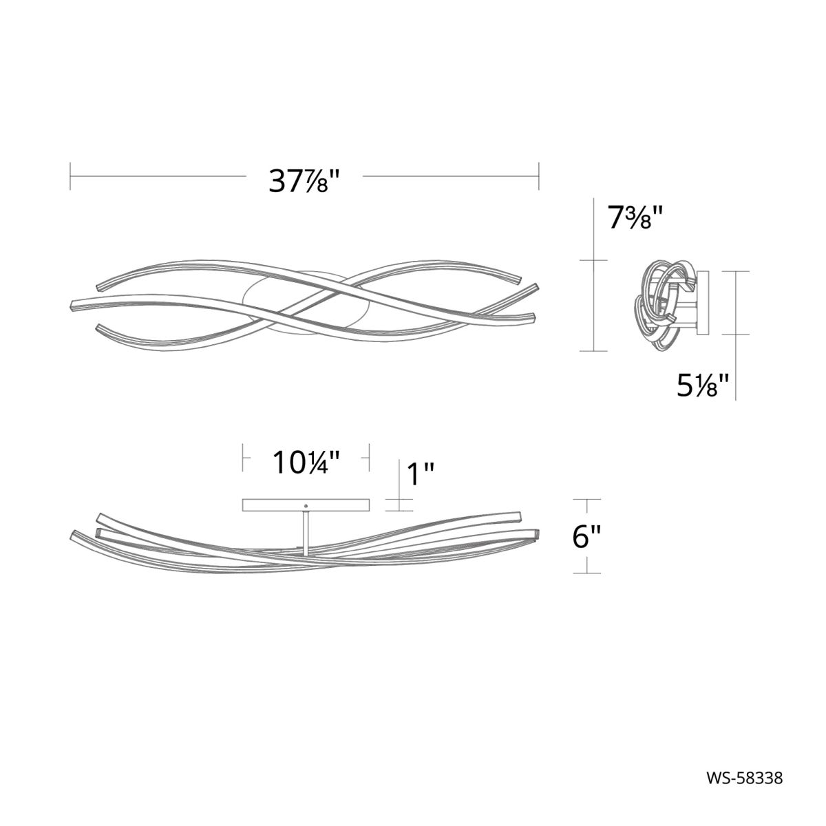 Lior Vanity/Sconce 38IN - Line Drawing