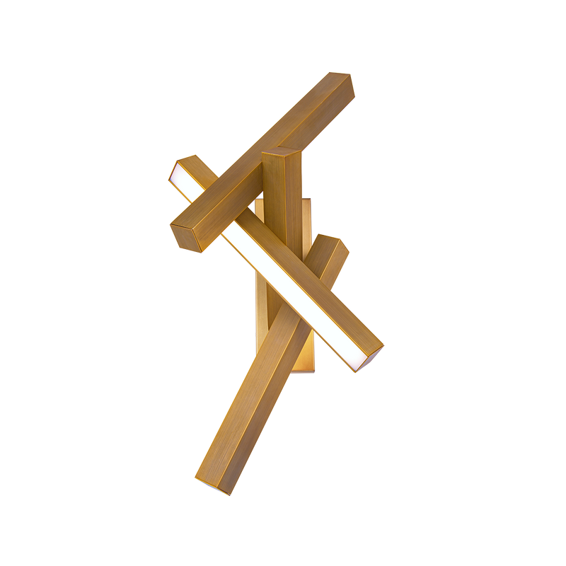 Chaos Vertical Sconce Aged Brass