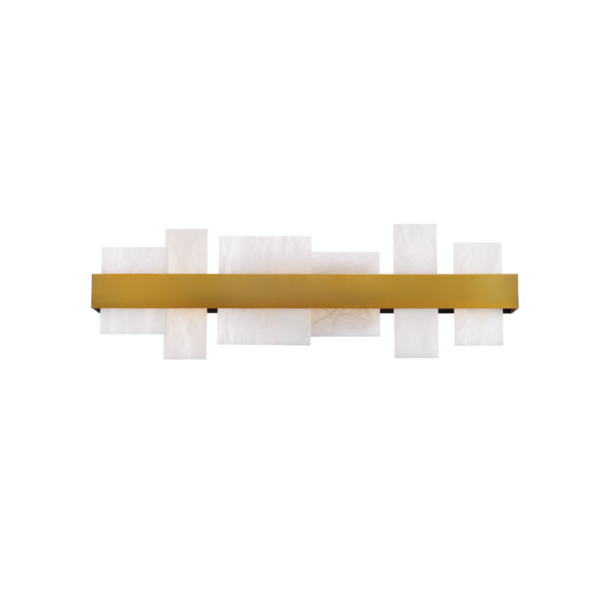 Acropolis Alabaster Sconce - Aged Brass 27in
