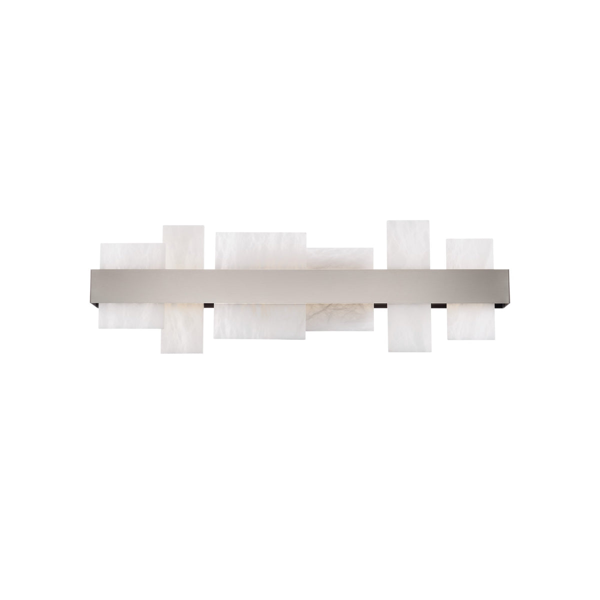 Acropolis Alabaster Sconce 27in - Brushed Nickel