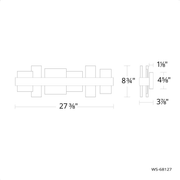 Acropolis Alabaster Sconce 27in - dimensional drawing