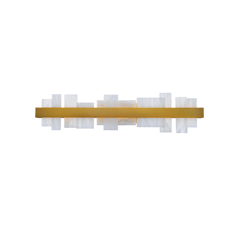 Acropolis Alabaster Sconce - Aged Brass 37in