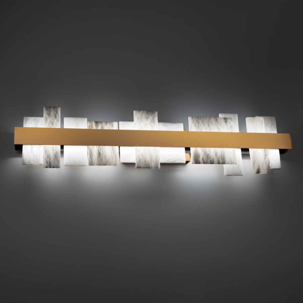 Acropolis Alabaster Sconce 37in - Aged Brass