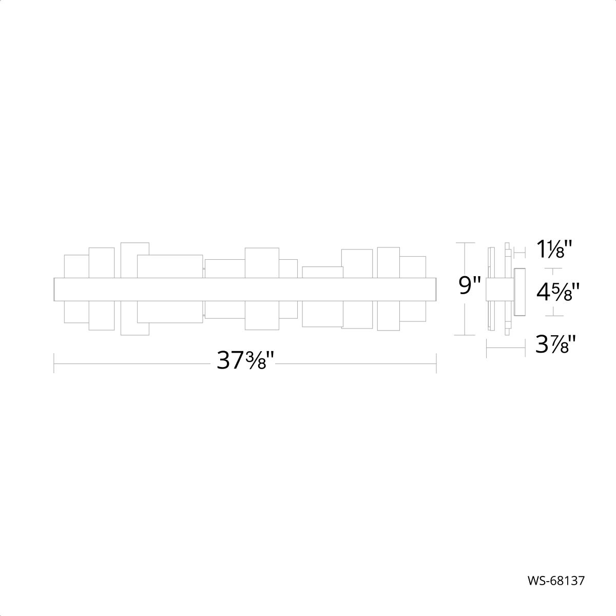 Acropolis Alabaster Sconce 37in - dimensional drawing