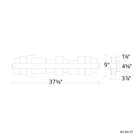 Acropolis Alabaster Sconce 37in - dimensional drawing