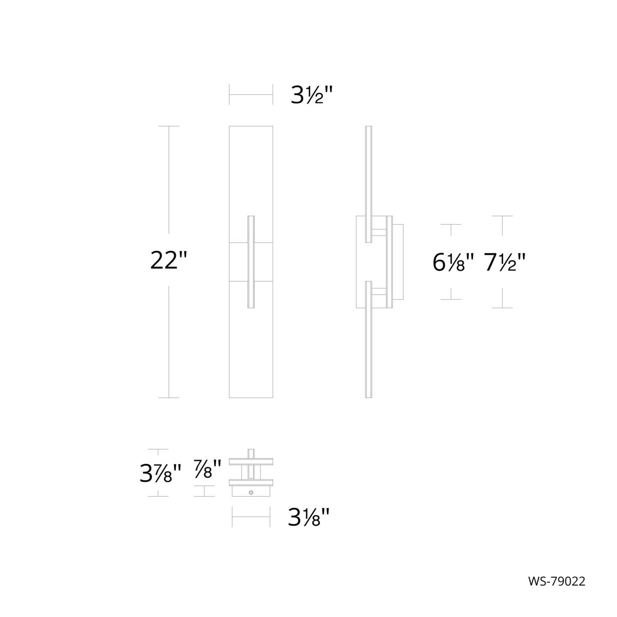 Amari Sconce - dimensional drawing