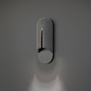Clog Outdoor Sconce 16in Basalt Stone/Black