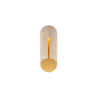 Clog Outdoor Sconce 16in Beige Travertine/Aged Brass