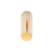 Clog Outdoor Sconce 22in Beige Travertine/Aged Brass