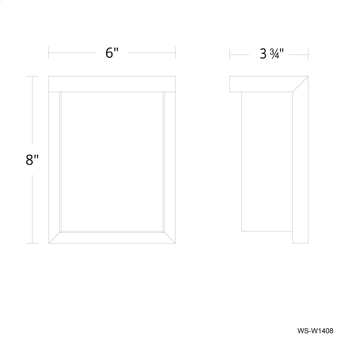 Ledge In/Outdoor Sconce 8IN - Line Drawing