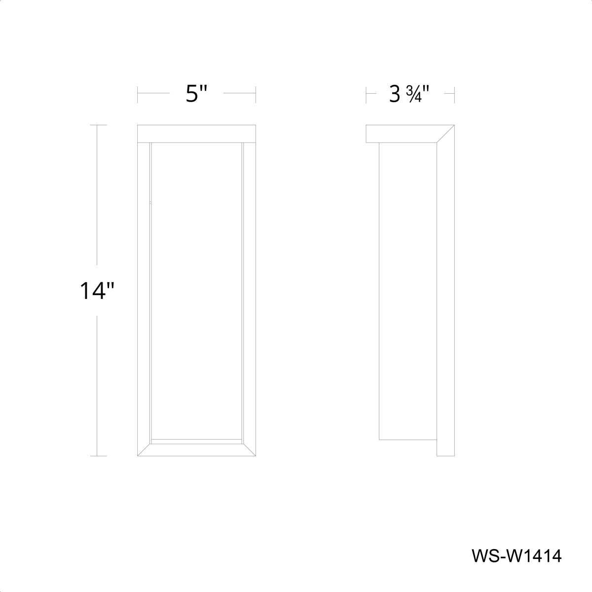 Ledge In/Outdoor Sconce 14IN - Line Drawing