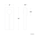Keyhole Outdoor Sconce 16in dimensions