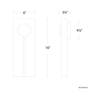 Keyhole Outdoor Sconce 16in dimensions