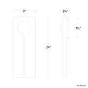 Keyhole Outdoor Sconce 24in dimensions