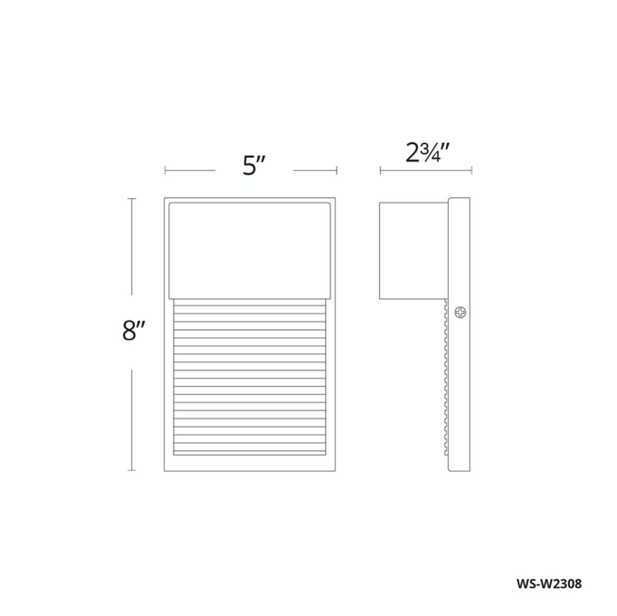 Hiline Sconce 8in dimensions