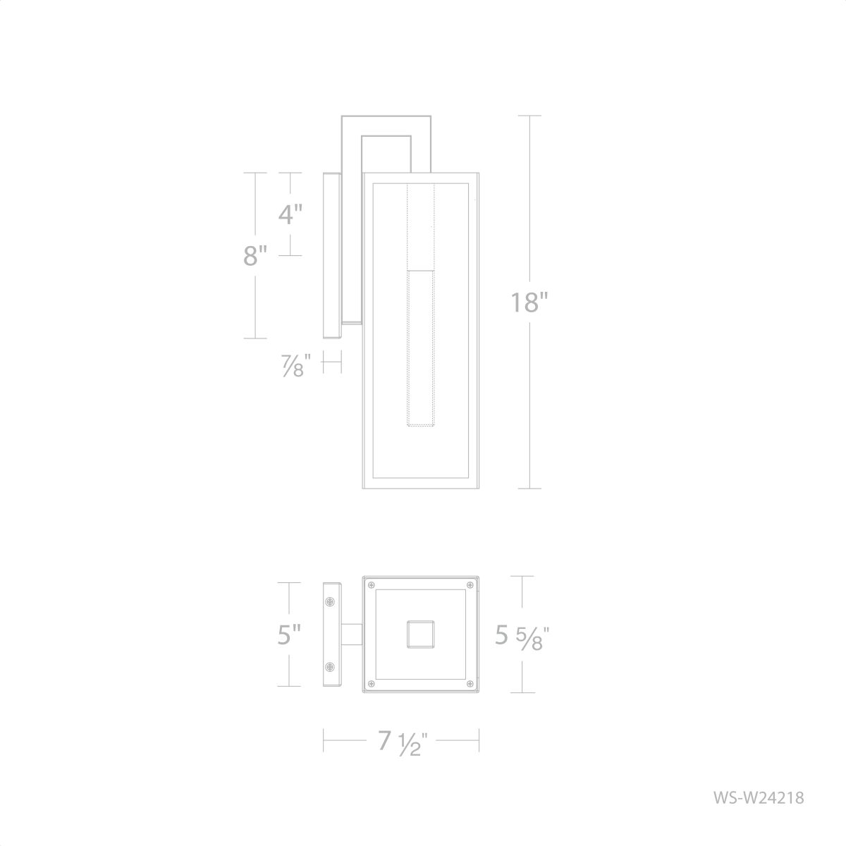 Cambridge Outdoor Sconce 18in Line Drawing