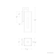 Cambridge Outdoor Sconce 18in Line Drawing