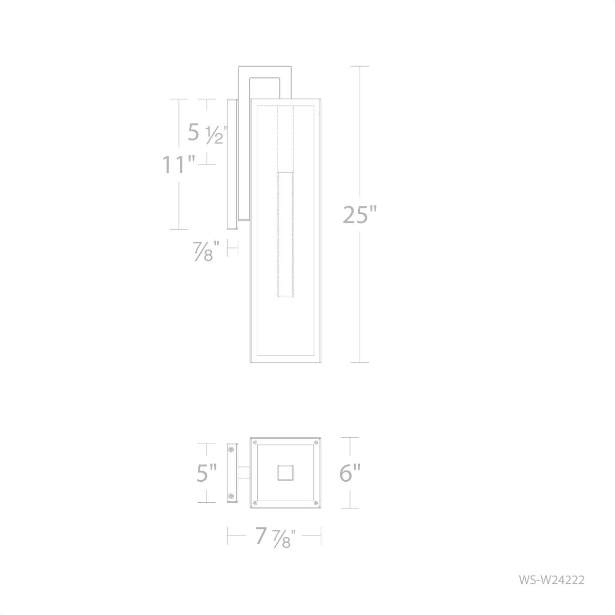 Cambridge Outdoor Sconce 25in Line Drawing