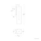 Cambridge Outdoor Sconce 25in Line Drawing