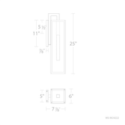 Cambridge Outdoor Sconce 25in Line Drawing