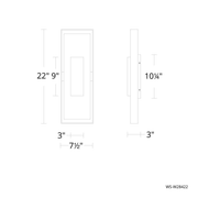 Boxie Outdoor Sconce 22in Line Drawing