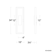 Boxie Outdoor Sconce 34in Line Drawing