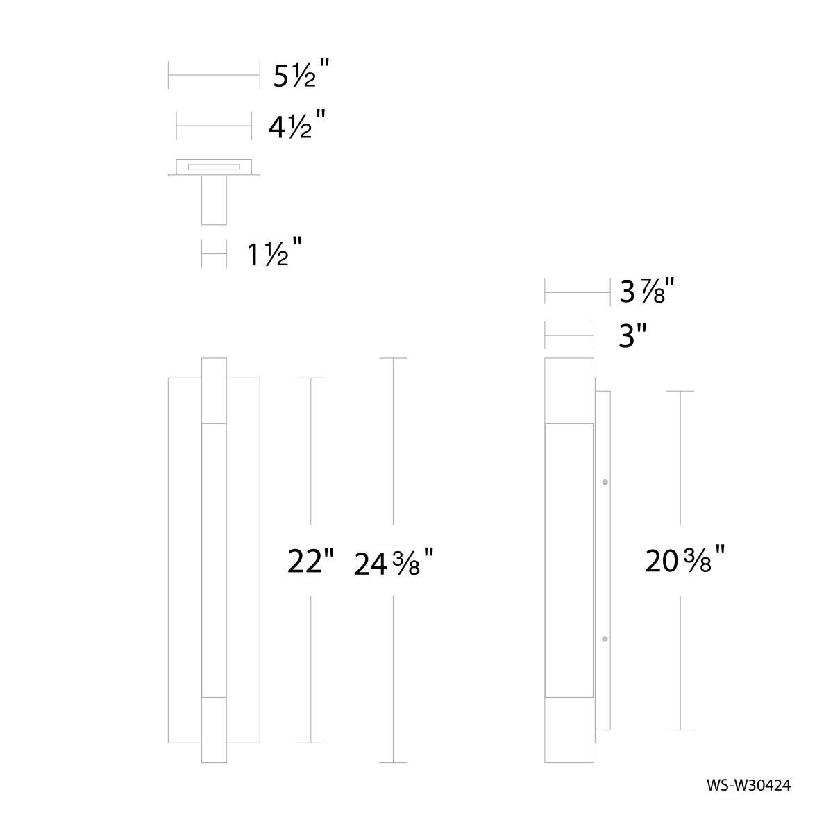 Heliograph Outdoor Sconce 24in dimensions