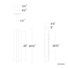 Heliograph Outdoor Sconce 24in dimensions
