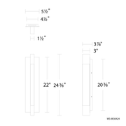Heliograph Outdoor Sconce 24in dimensions