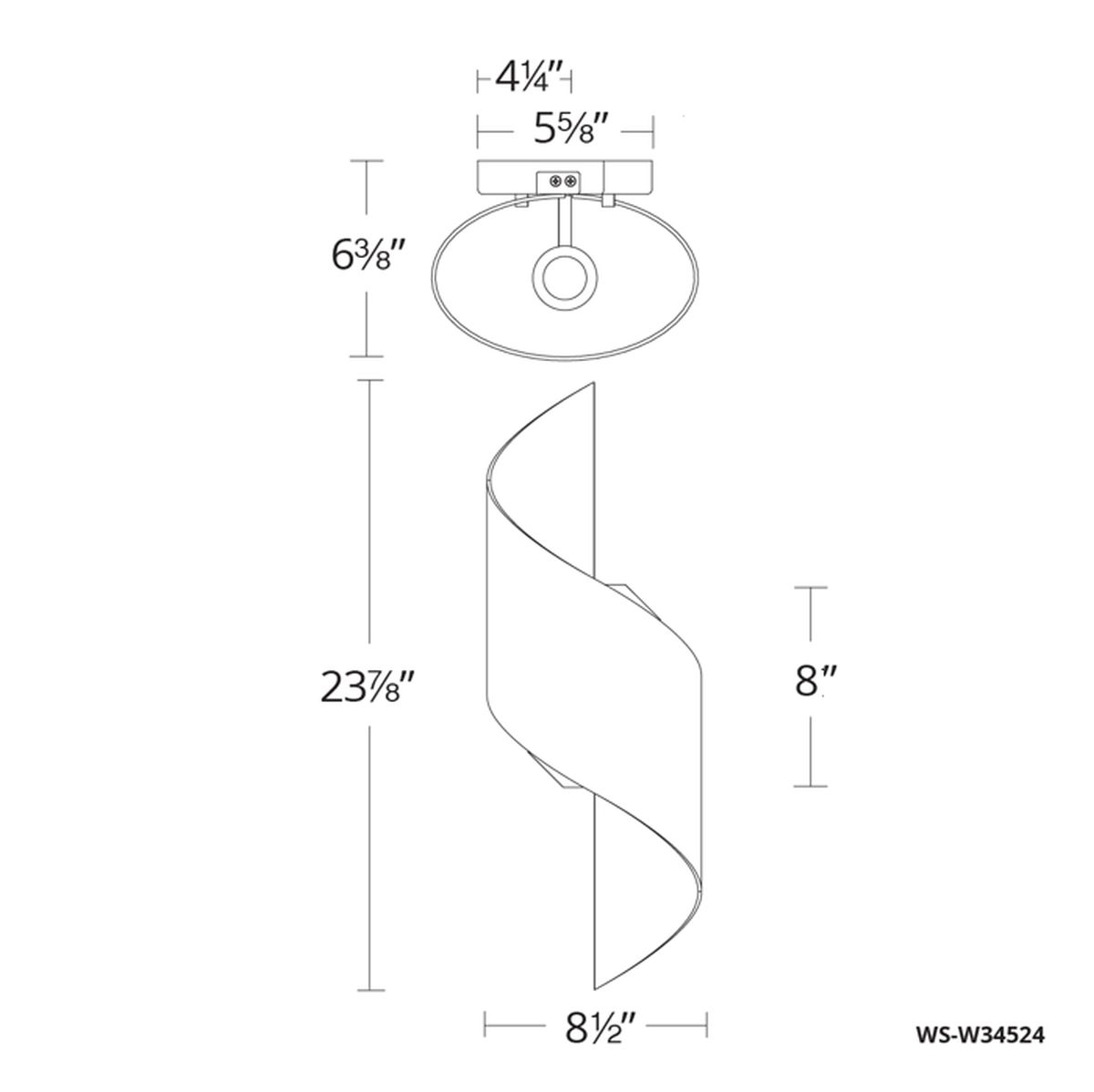Helix Sconce 24in dimensions