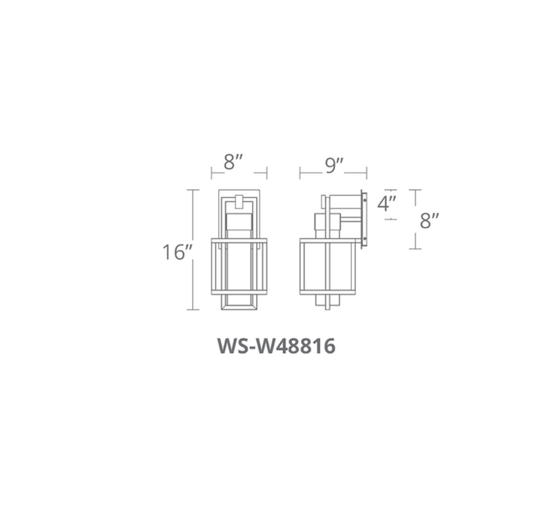 Logic Outdoor Sconce 16IN - Line Drawing
