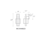 Logic Outdoor Sconce 23IN - Line Drawing