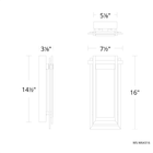 Haze Outdoor Sconce 16in dimensions
