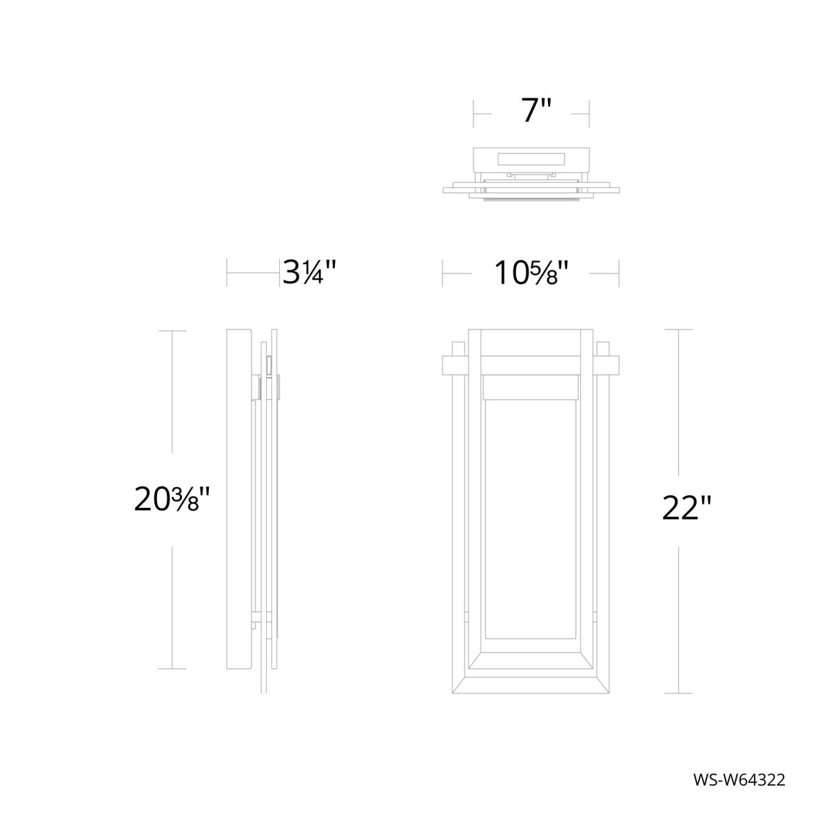 Haze Outdoor Sconce 22in dimensions