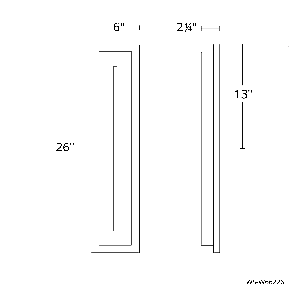 Midnight 26in line drawing