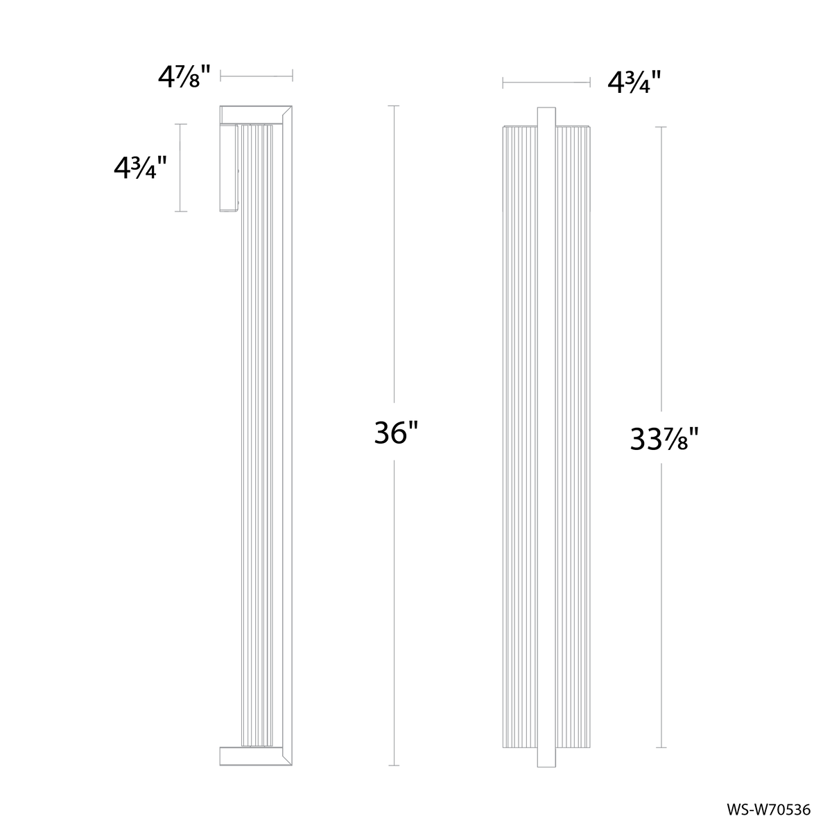 Krimp Outdoor Sconce 36IN - Line Drawing